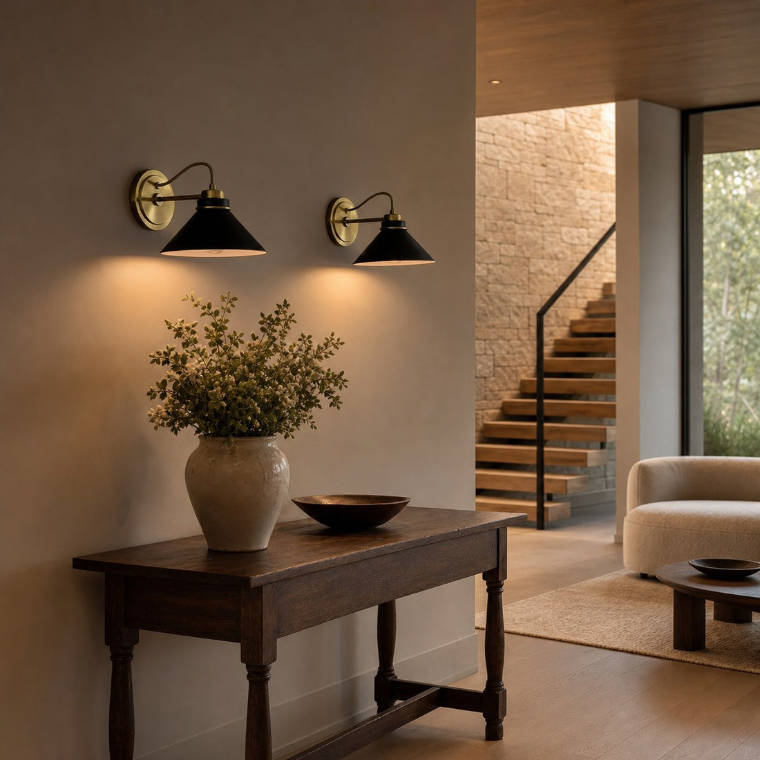 Aurenza Sconce – Farmhouse Wall Light with Metal Accents for Cozy Spaces