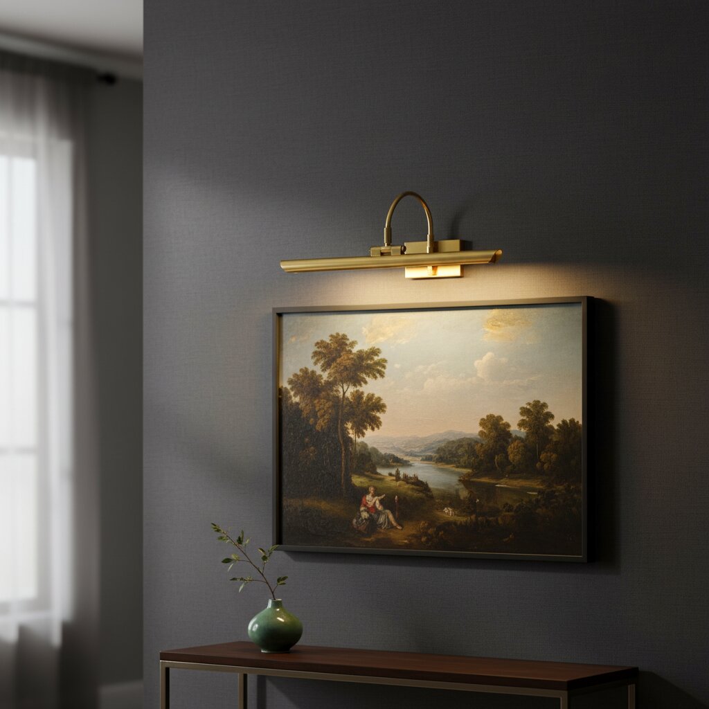 Aurix Picture Light - Slim Shade Artwork Illumination Metal Finish Wall Fixture for Gallery