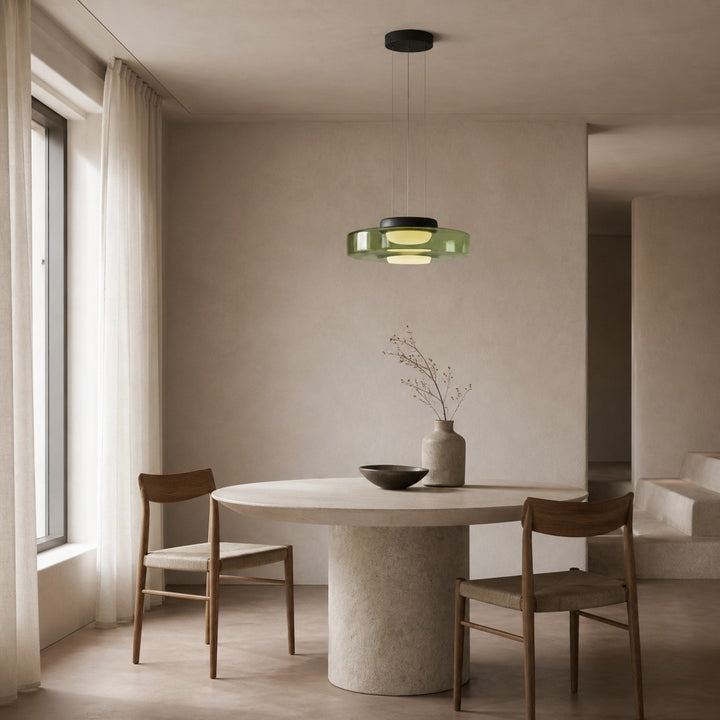 Nora Contemporary Multi-Layer Glass Pendant Lamp - Adjustable Hanging Light for Living Room or Kitchen Island