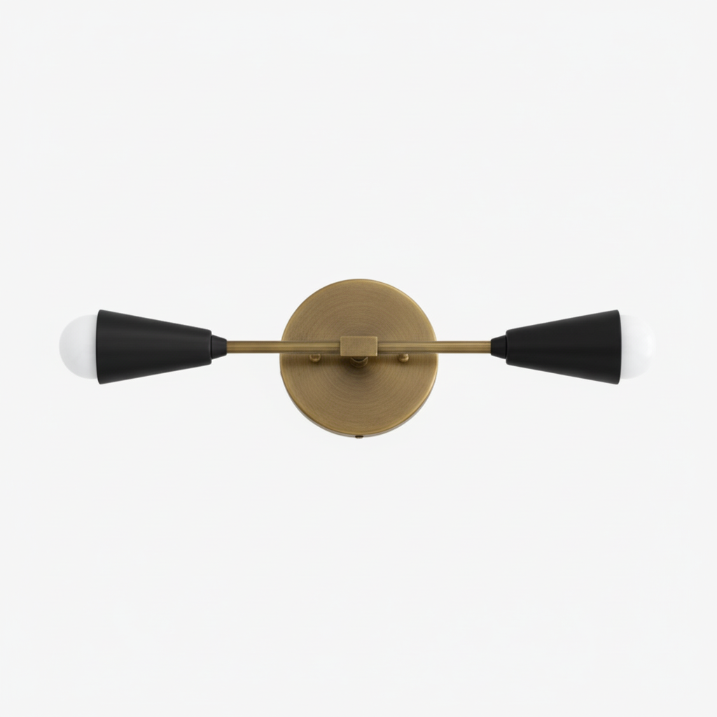 Lumen Dual-Conical Modern Wall Sconce – Minimalist Vanity & Hallway Lighting