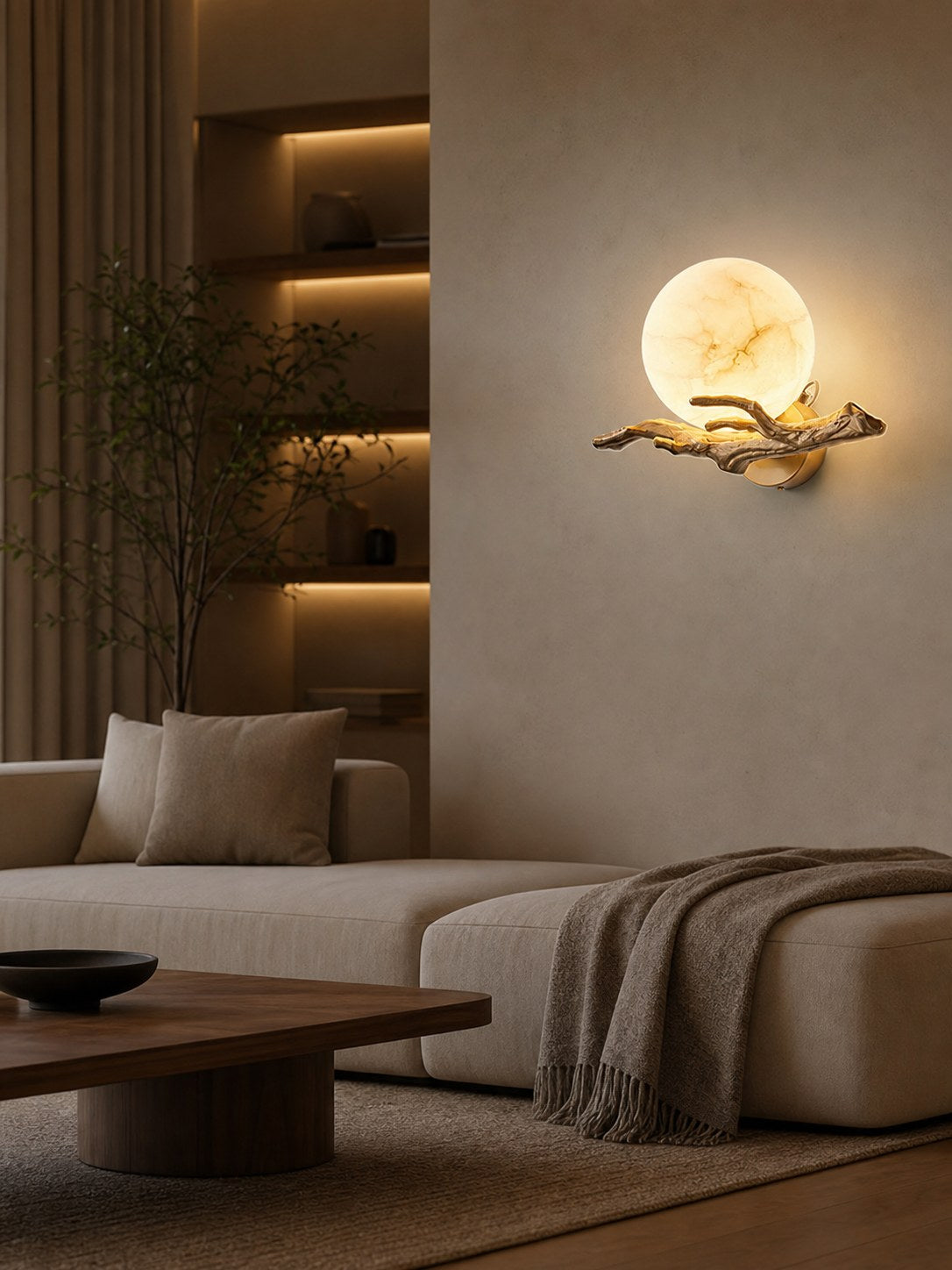 Retro Twigs Alabaster Wall Lamp