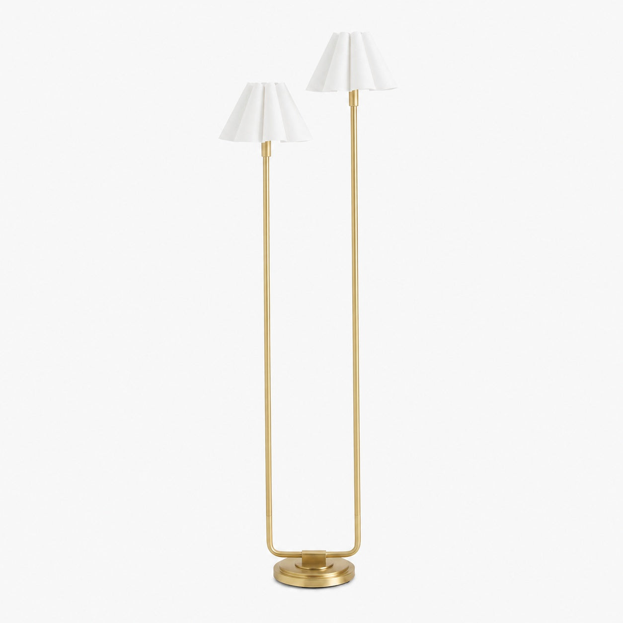 Capirise Gold Scalloped Shade Floor Lamp - Contemporary Metal Lighting for Bedroom
