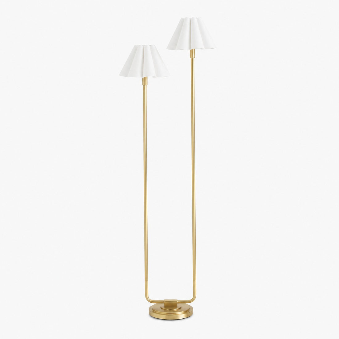 Capirise Gold Scalloped Shade Floor Lamp - Contemporary Metal Lighting for Bedroom