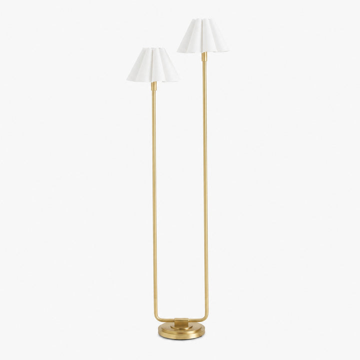 Capirise Gold Scalloped Shade Floor Lamp - Contemporary Metal Lighting for Bedroom
