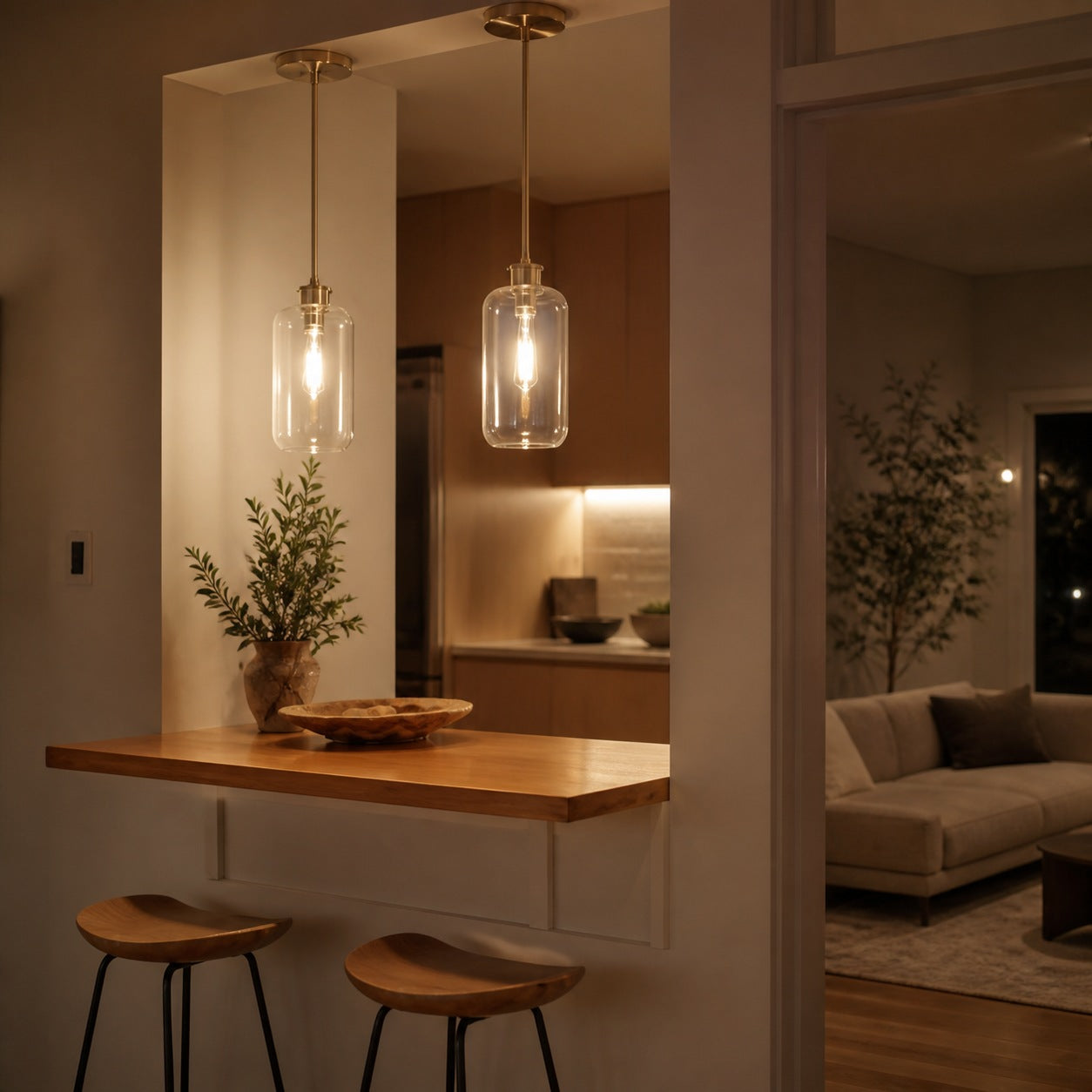 Lumivelle Pebble Pendant Light - Adjustable Glass Shade - Modern Lighting