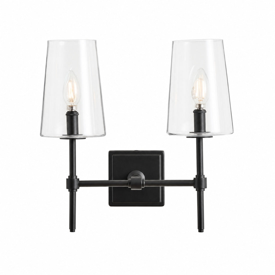 Derlina Multi-Head Candlestick Clear Glass Wall Lamp – Retro Metal Sconce