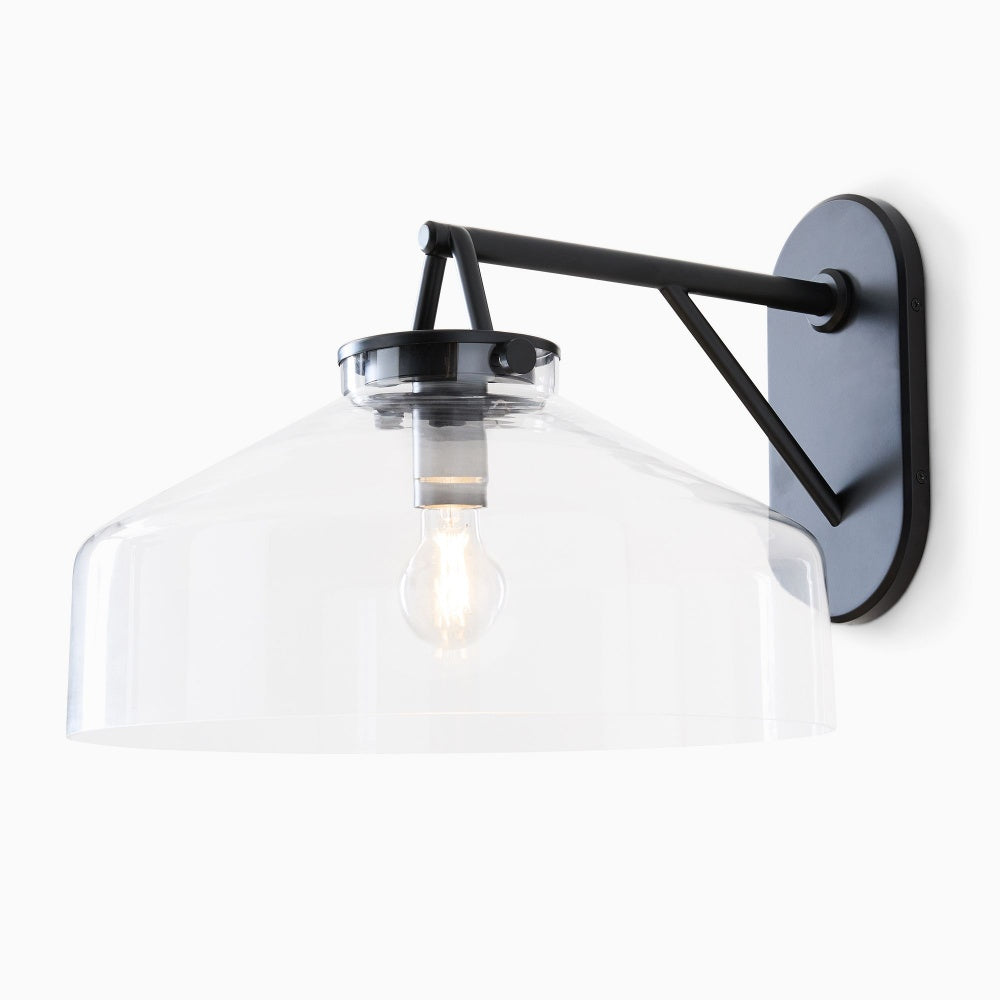 Modern Bell Jar Glass Sconce - Nordic Matte Metal Wall Light Outdoor