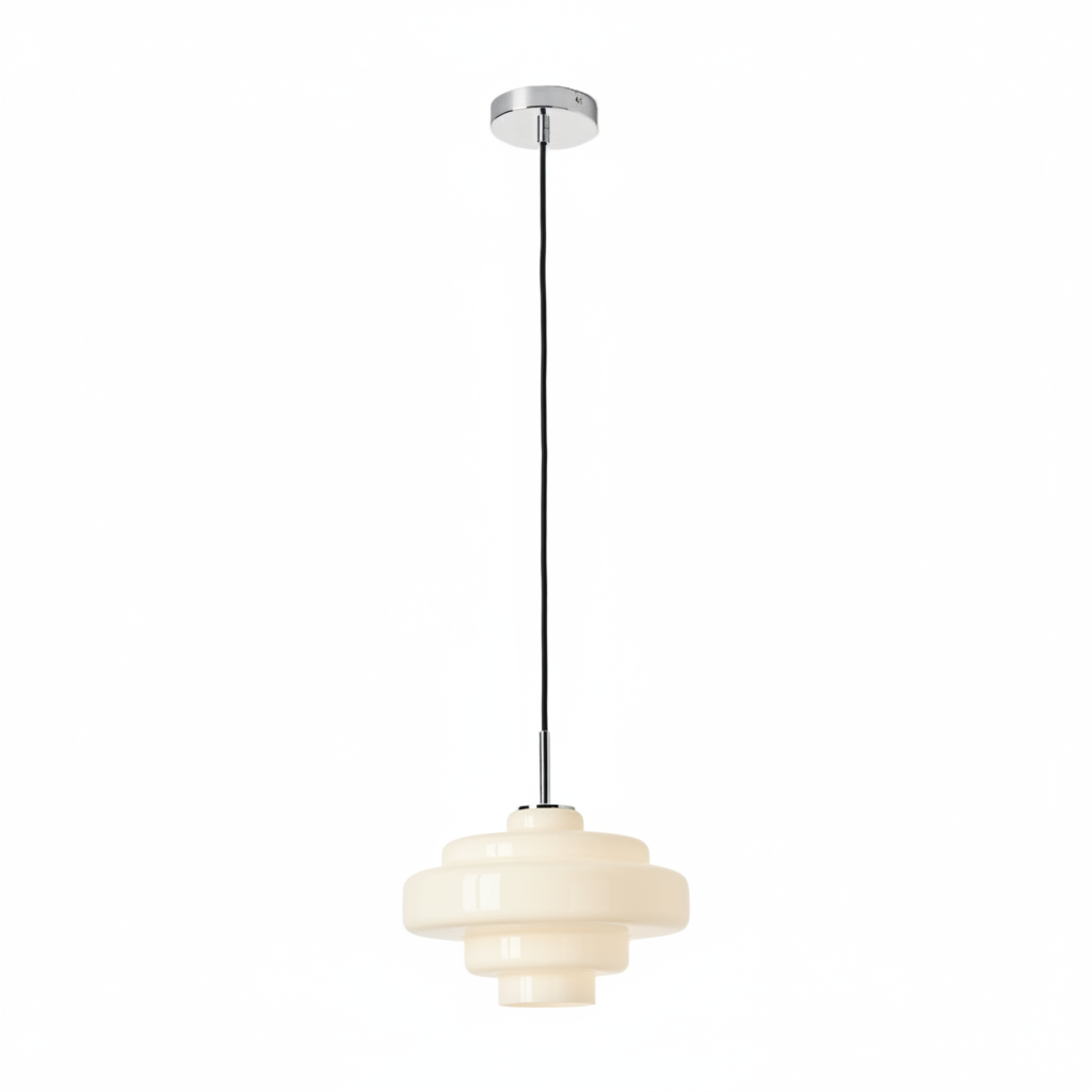 Koloro Elegant Retro Glass Pendant Light – Adjustable Length for Living Room & Hallway