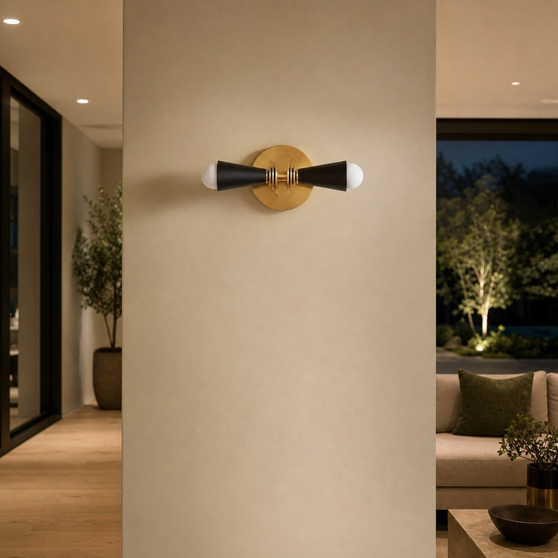 Pyralis Cone Art Deco Wall Light - Multi-Directional Sconce for Vanity or Wall