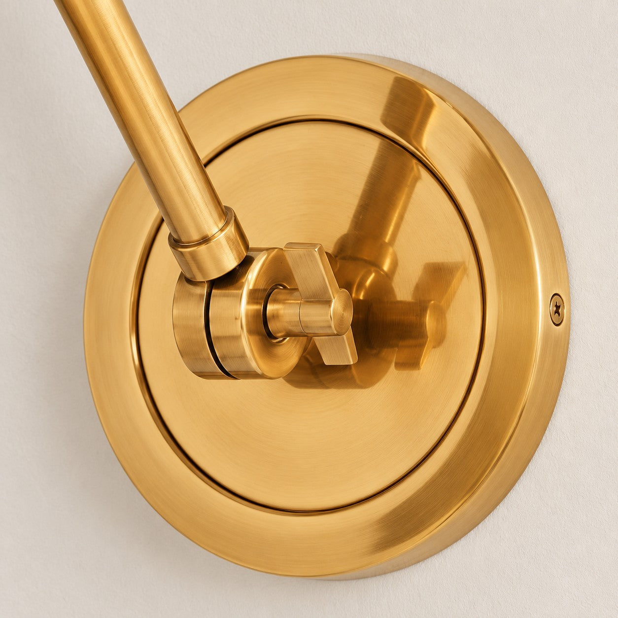Close-up of the brass canopy and wing nut