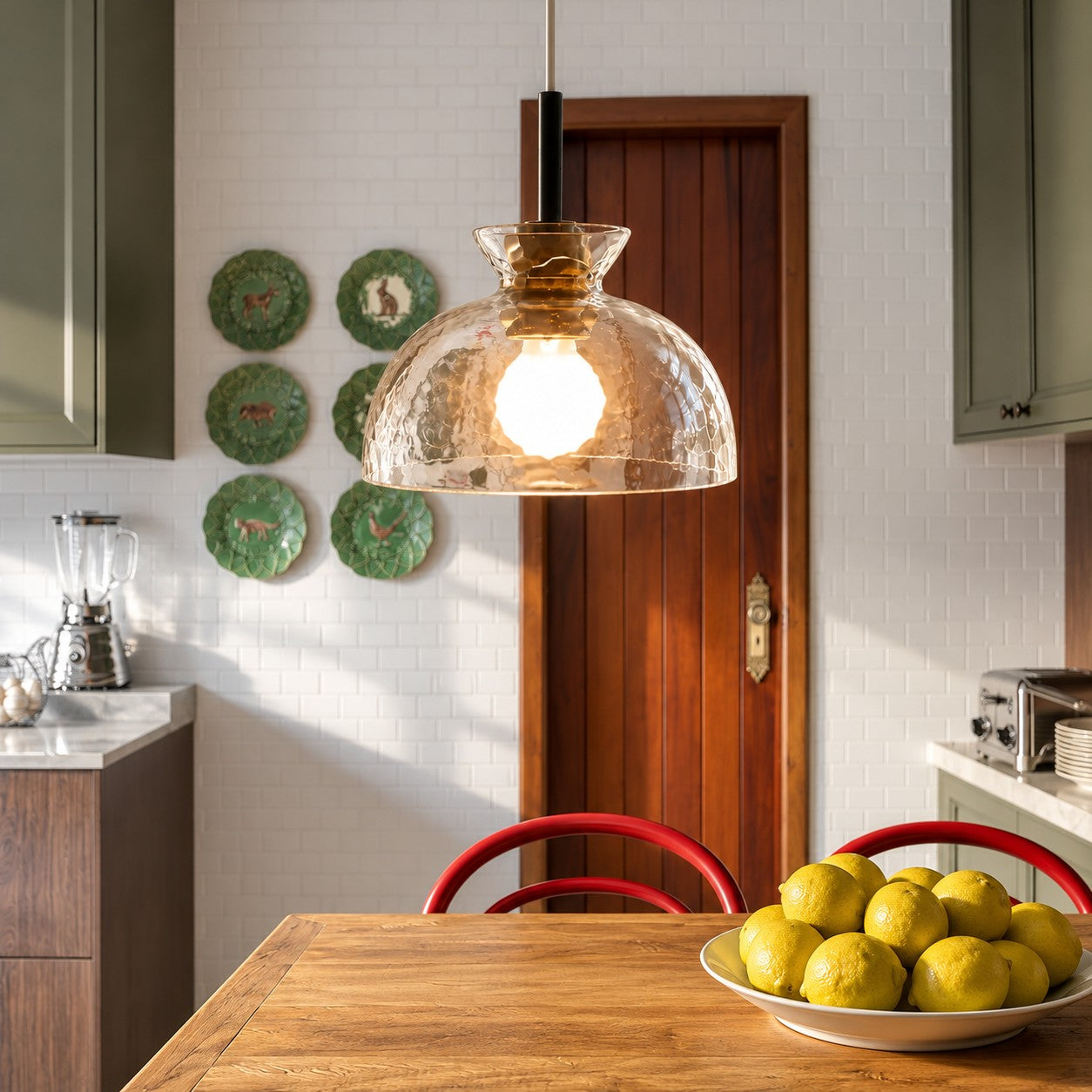 Gildon bottle pendant styled on a breakfast table