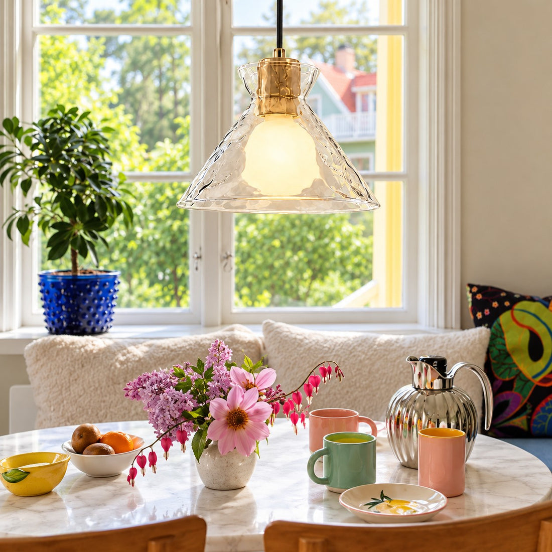 Gildon dome pendant styled over a kitchen island