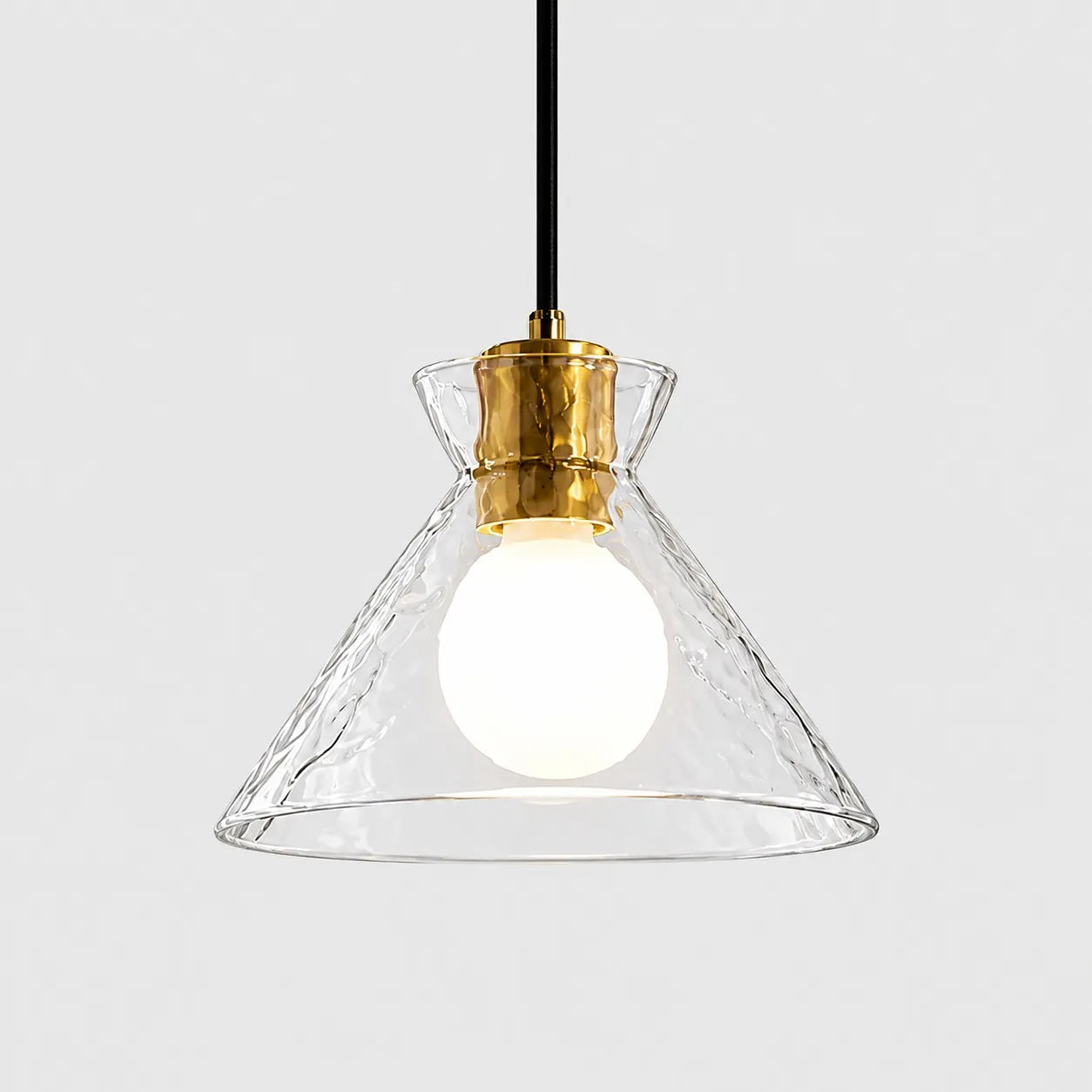Gildon Size C hammered glass cone pendant