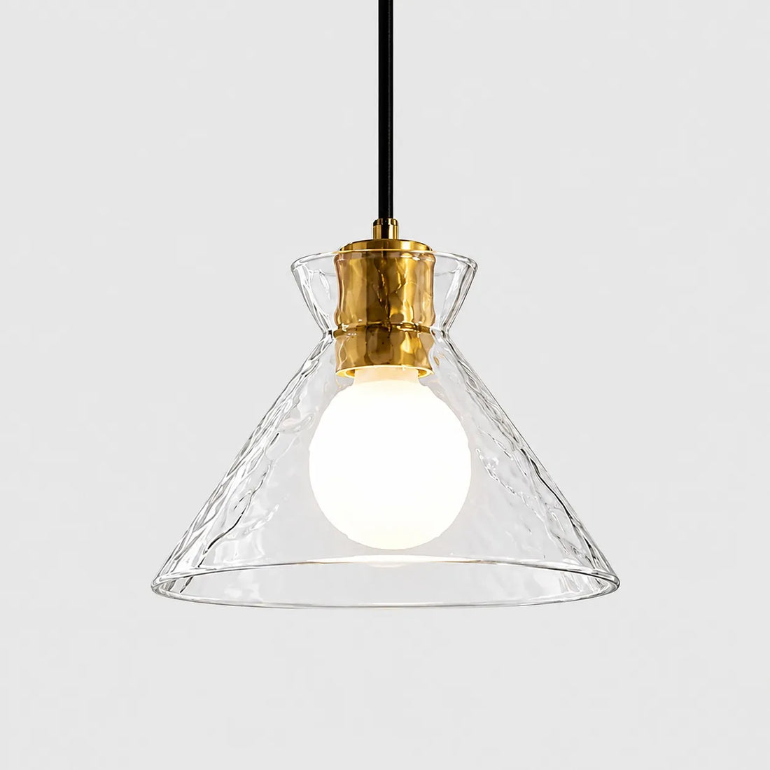 Gildon Size C hammered glass cone pendant