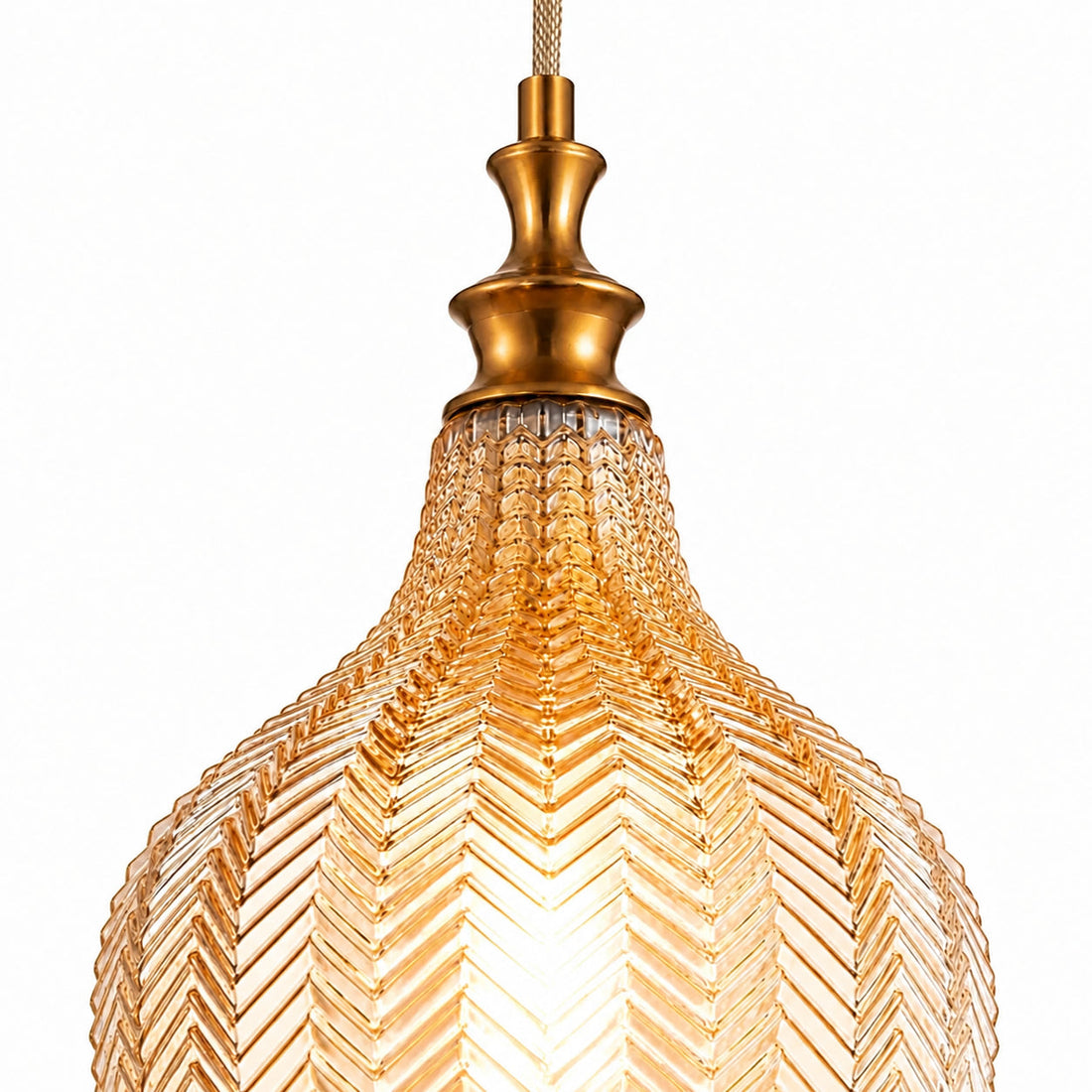 Gildon brass stem and textured glass neck
