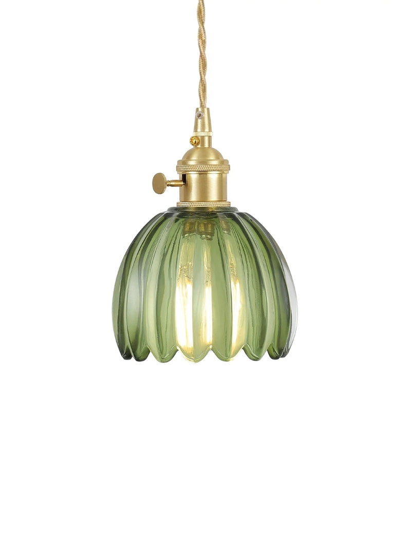 Japanese Retro Glass Flower Pendant Light