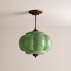 Antique Brass Green Glass Eloise Pendant Light