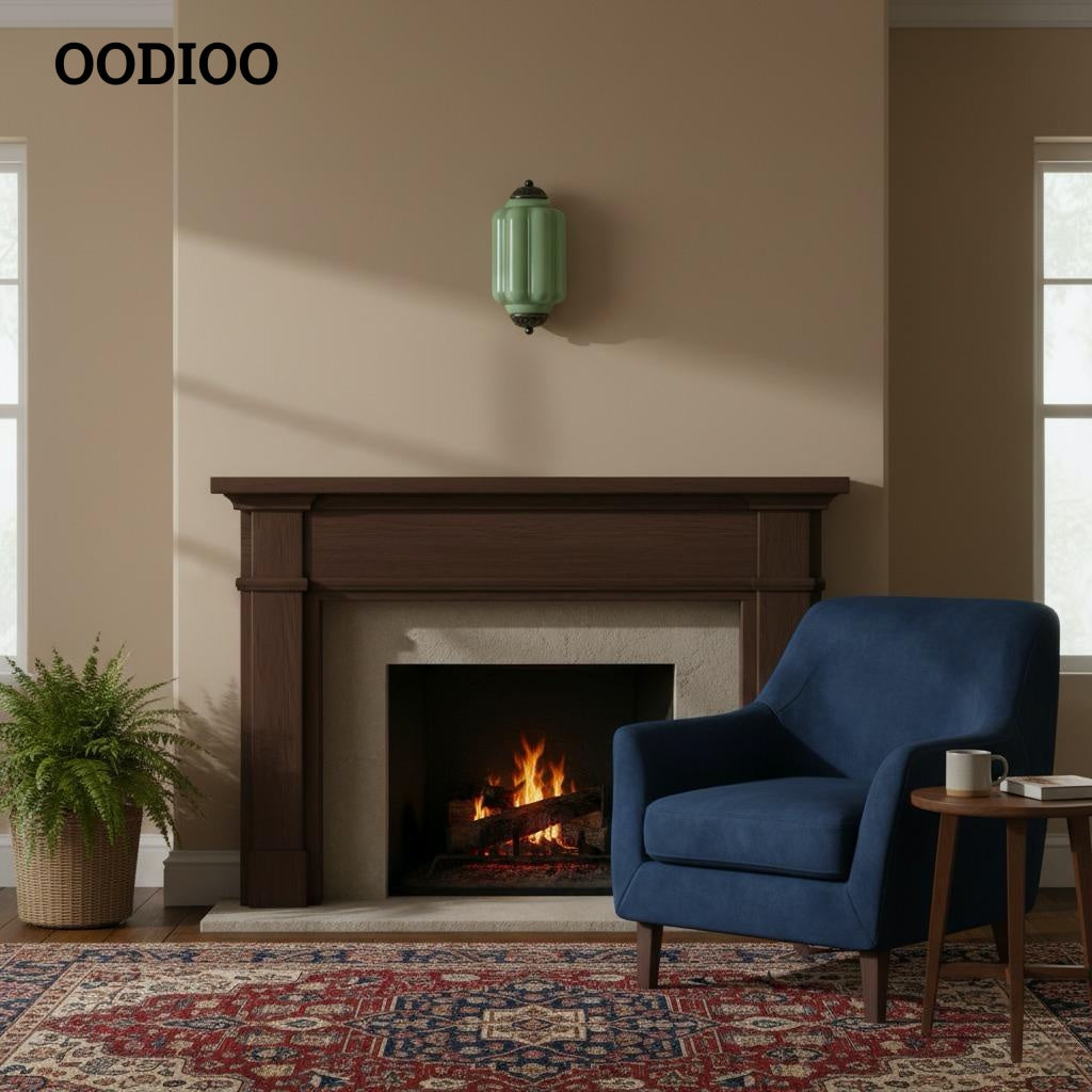 Vintage Eloise Glass Wall Sconce – Antique Brass Flush Bedside Light