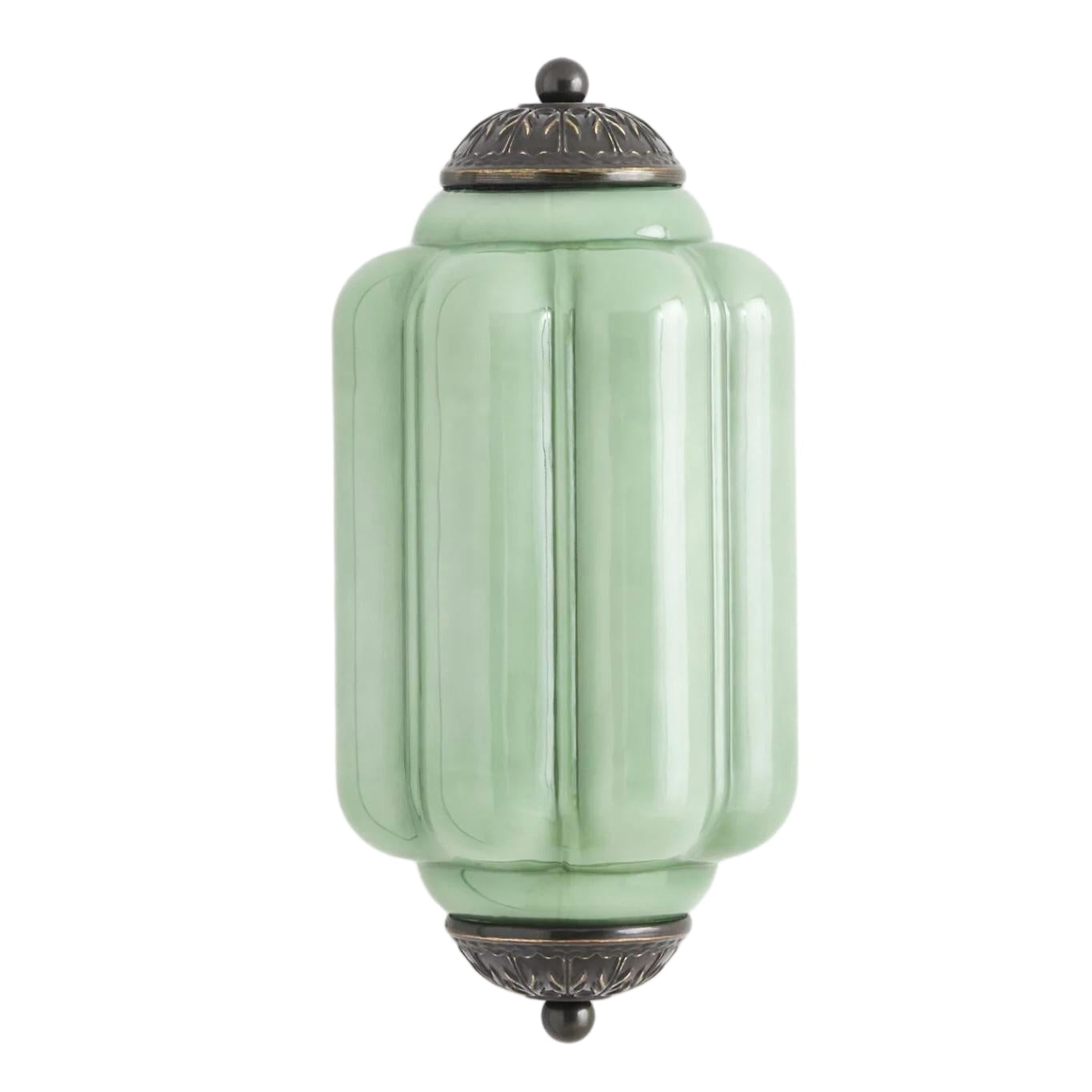 Vintage Eloise Glass Wall Sconce – Antique Brass Flush Bedside Light