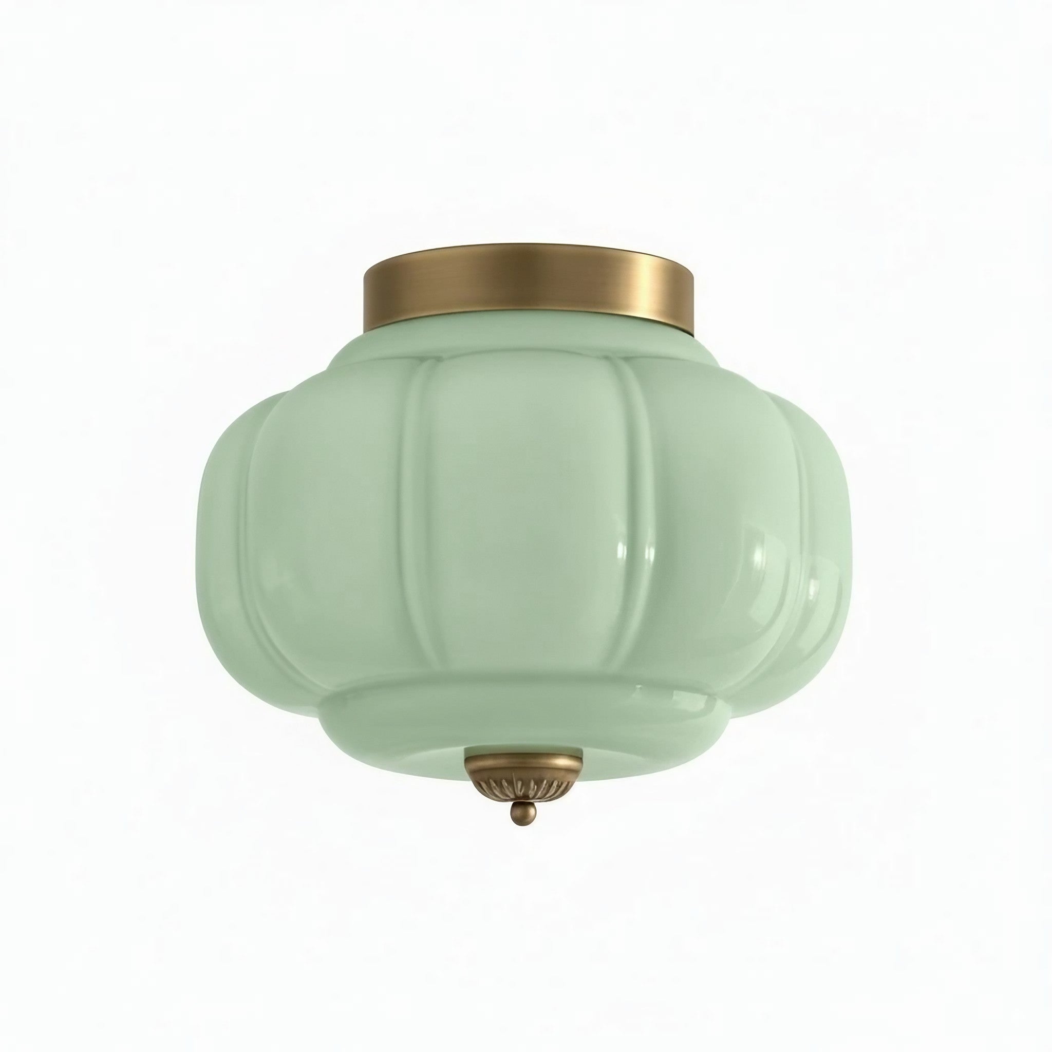 Eloise Retro Milk Glass Semi Flush Mount Ceiling Light