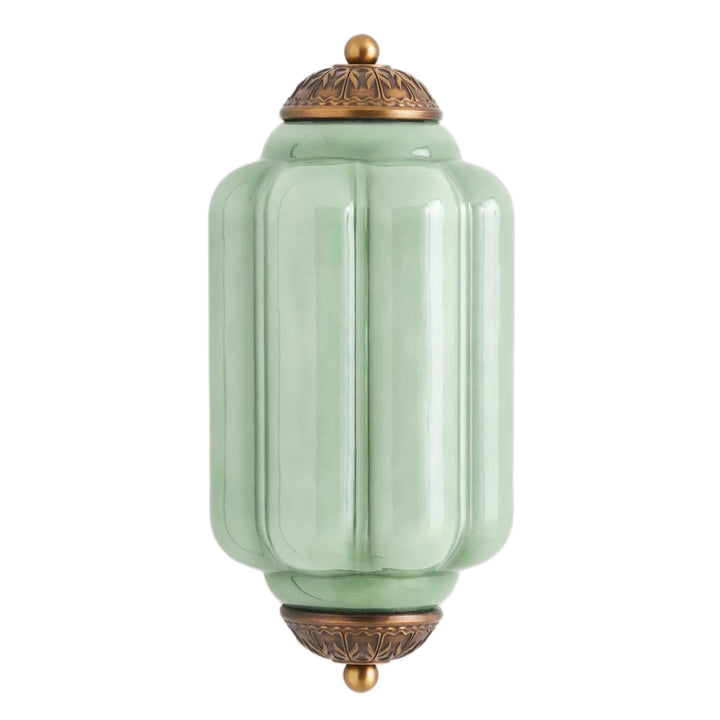 Vintage Eloise Glass Wall Sconce – Antique Brass Flush Bedside Light
