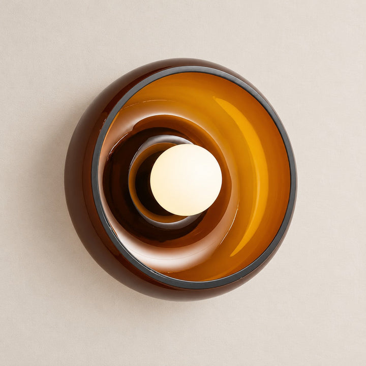 Haelen Alistair amber glass bowl wall sconce