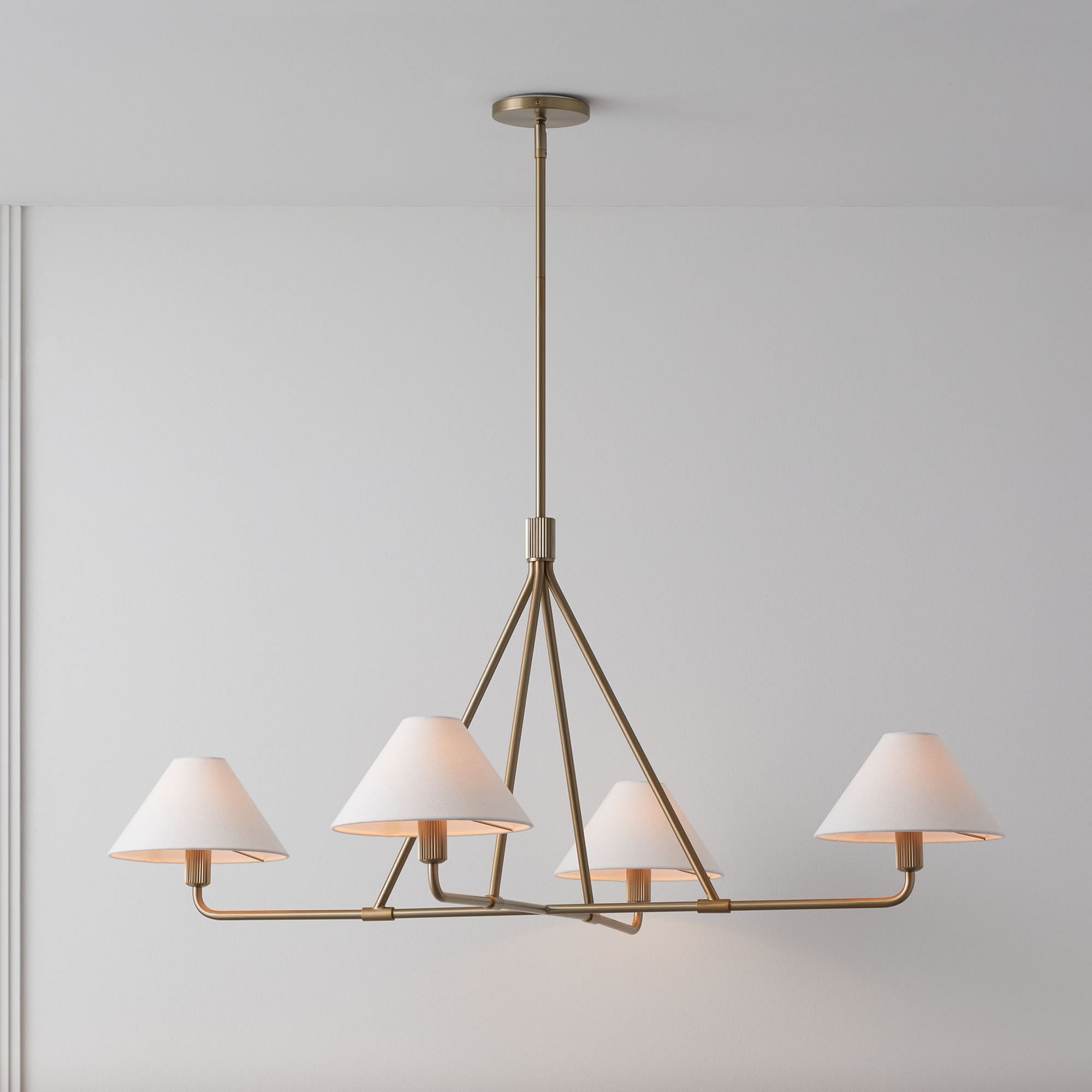 Diora Pendant Light -  Modern Metal Fixture with Linen Shades