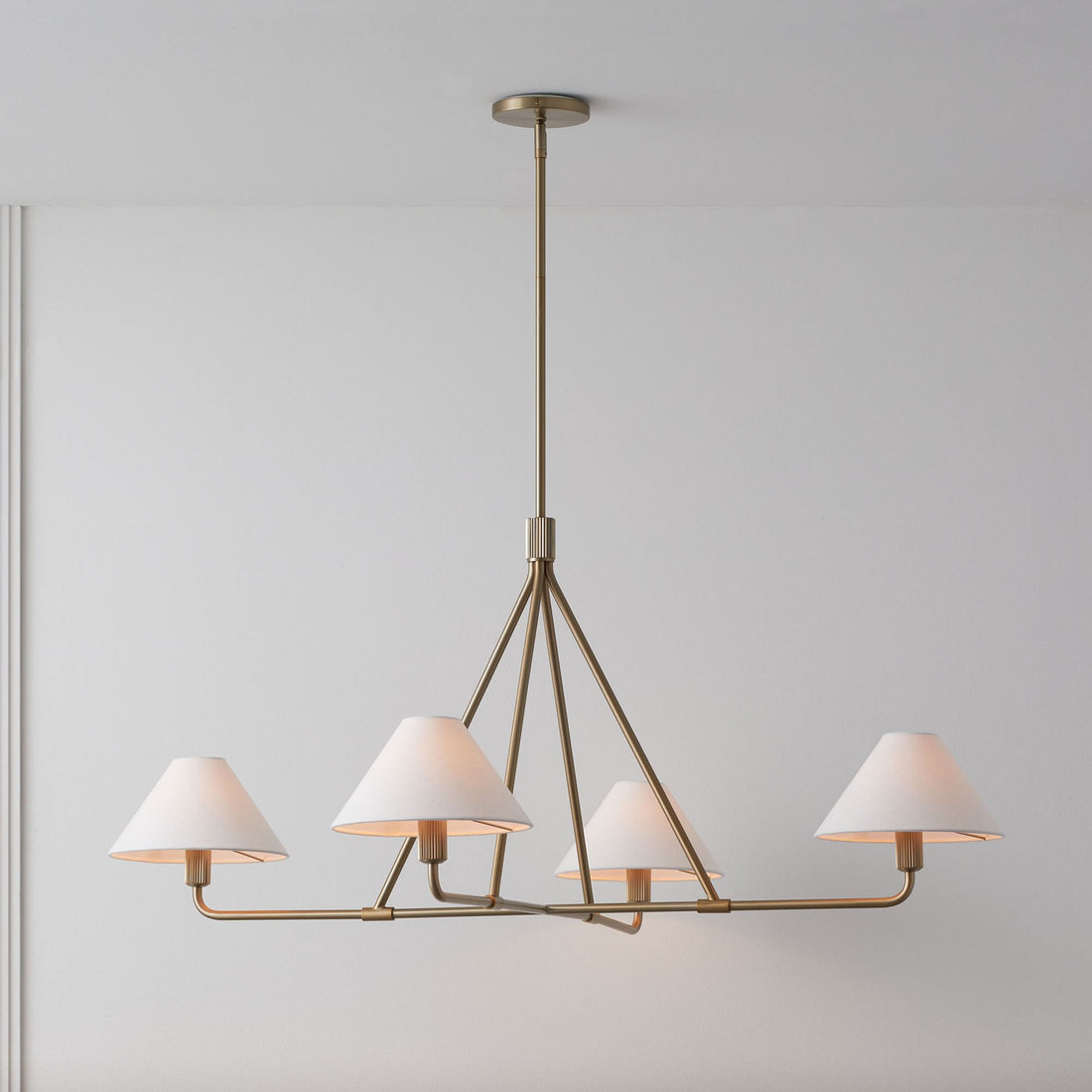 Diora Pendant Light -  Modern Metal Fixture with Linen Shades