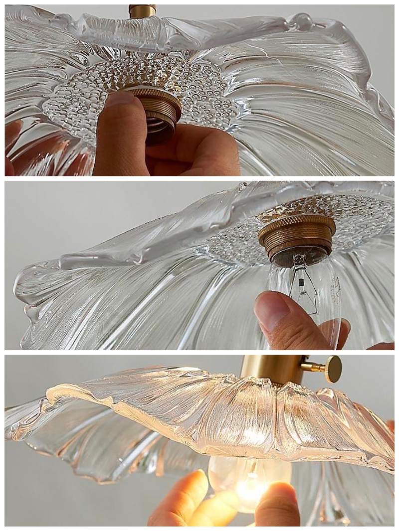 Nordic Flower Glass Pendant Light for Living Room