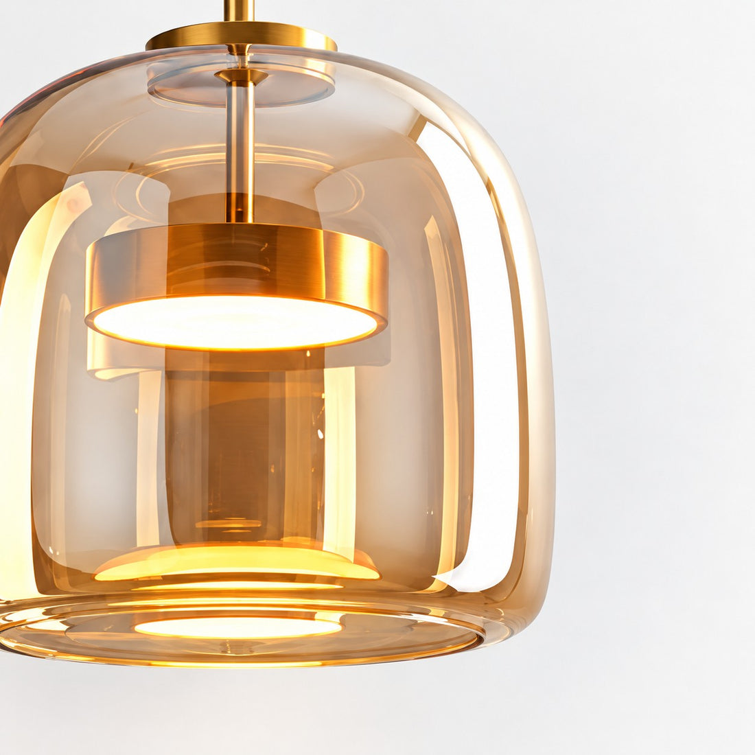 Iridora gold and amber glass shade close-up