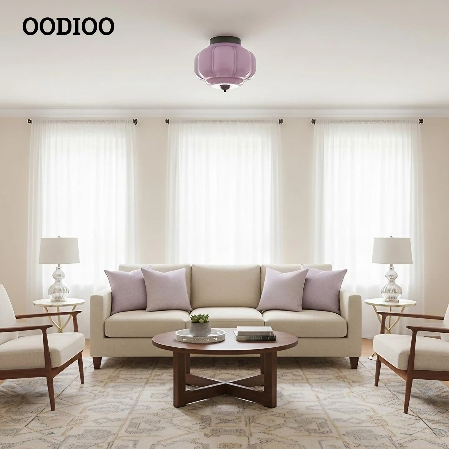 Eloise Retro Milk Glass Semi Flush Mount Ceiling Light