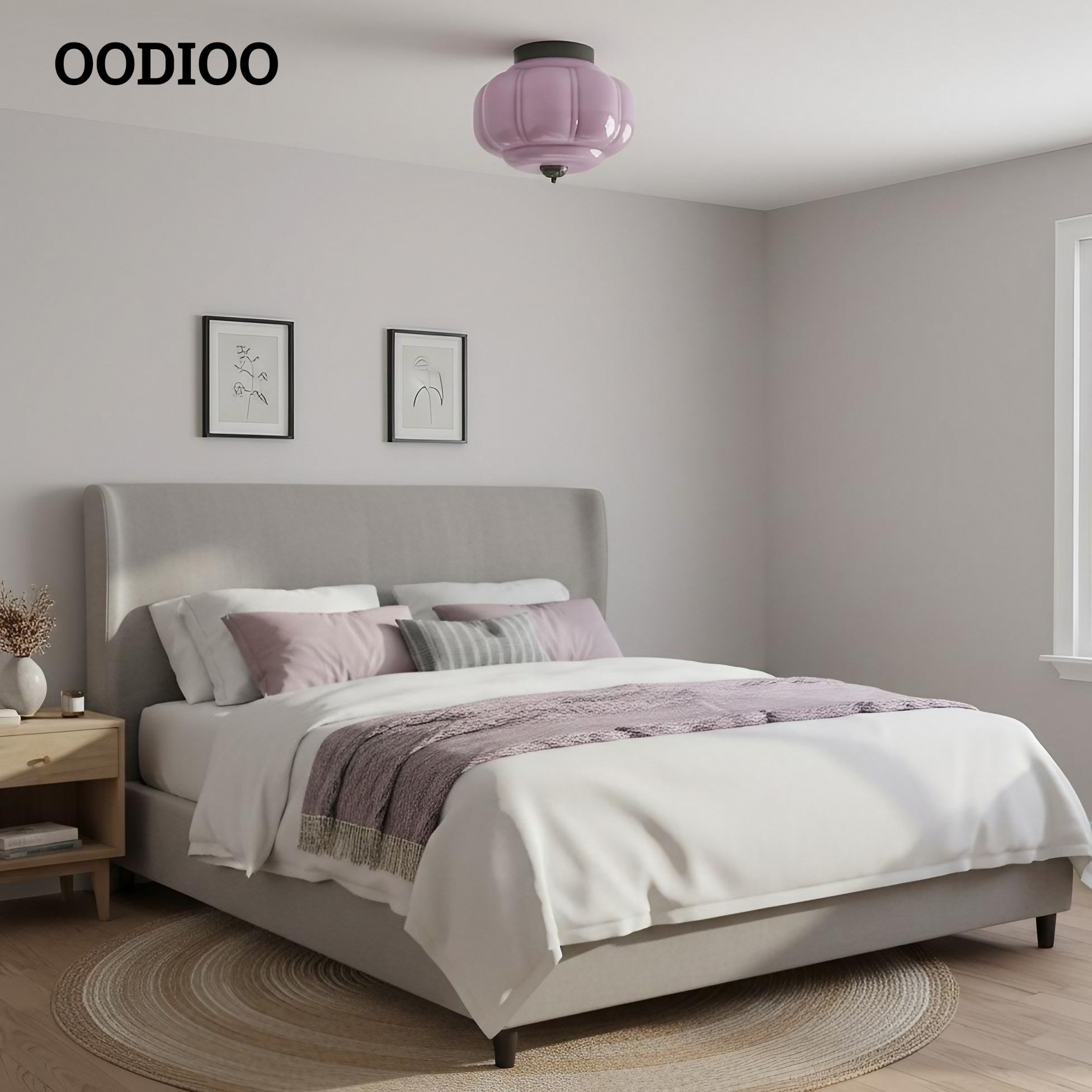 Eloise Retro Milk Glass Semi Flush Mount Ceiling Light