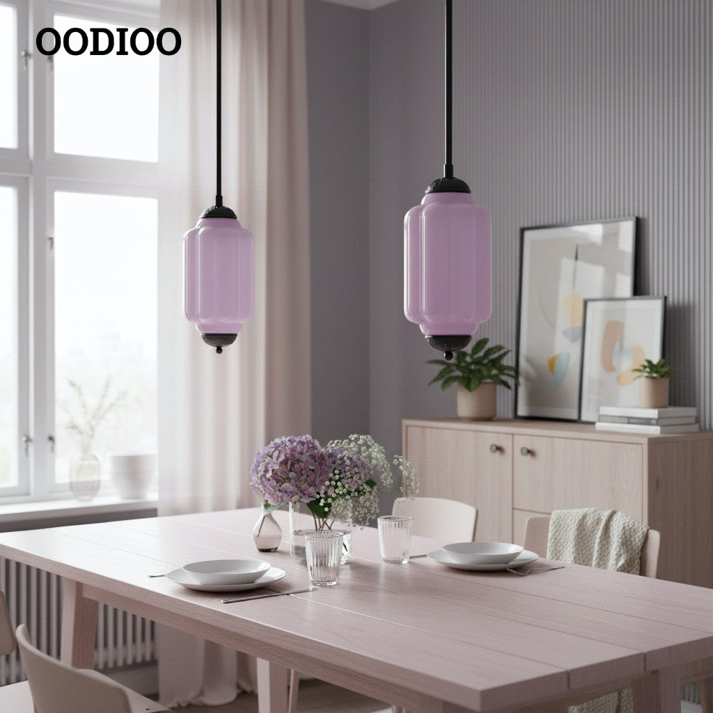 Eloise Simple Glass Irregular Lantern Pendant Lamp