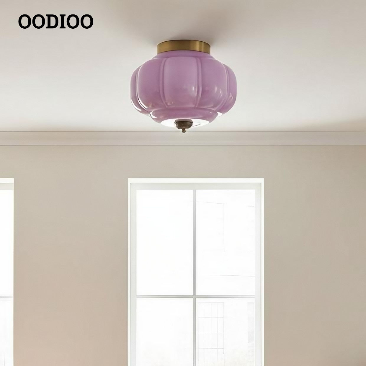 Eloise Retro Milk Glass Semi Flush Mount Ceiling Light