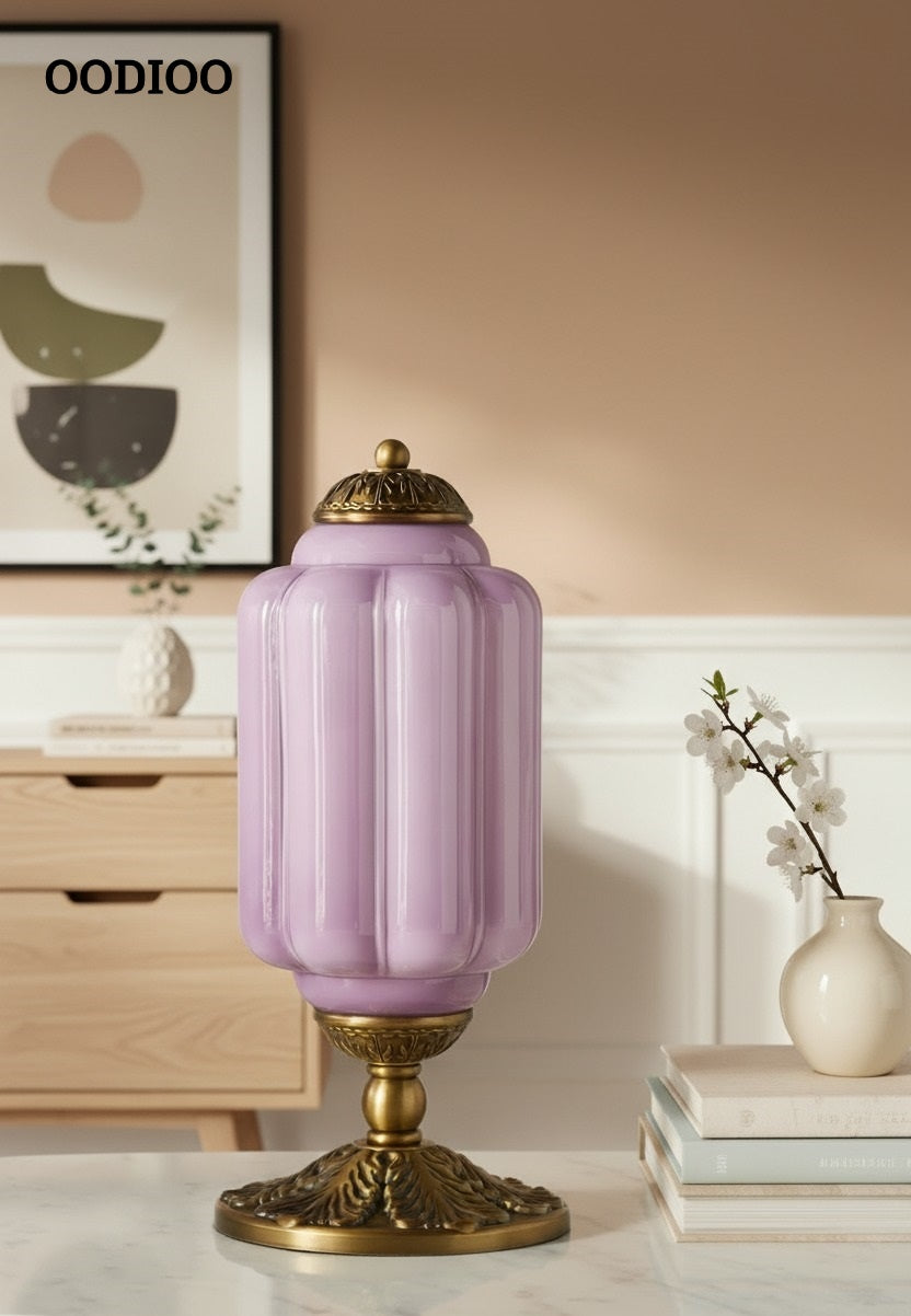 Eloise Vintage Glass Led Pumpkin Table Lamp