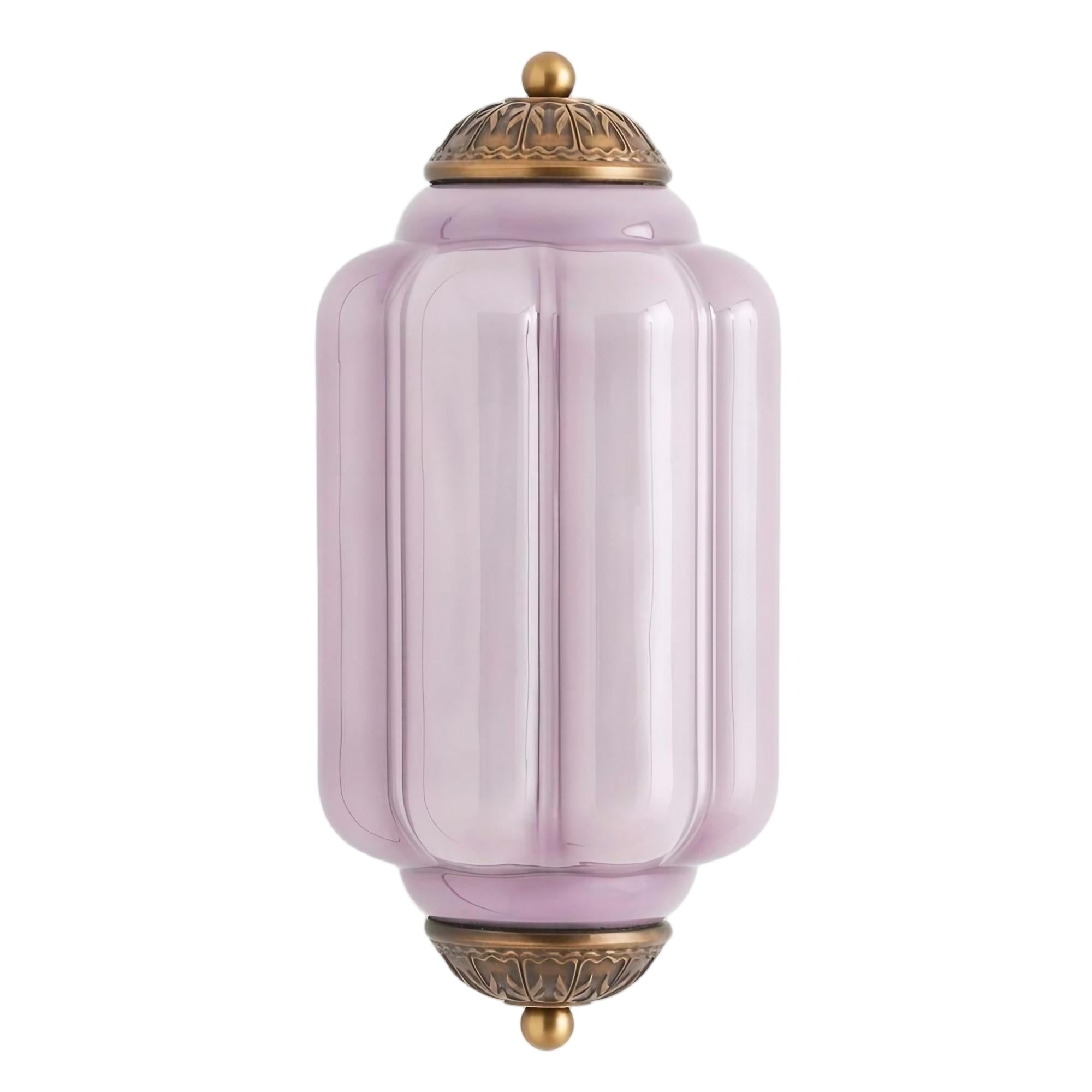 Vintage Eloise Glass Wall Sconce – Antique Brass Flush Bedside Light