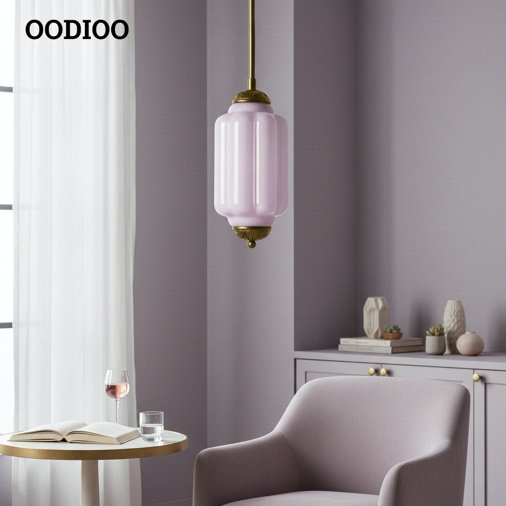 Eloise Simple Glass Irregular Lantern Pendant Lamp