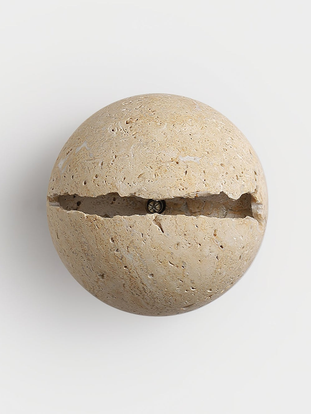 Hemispherical Split Travertine Wall Light