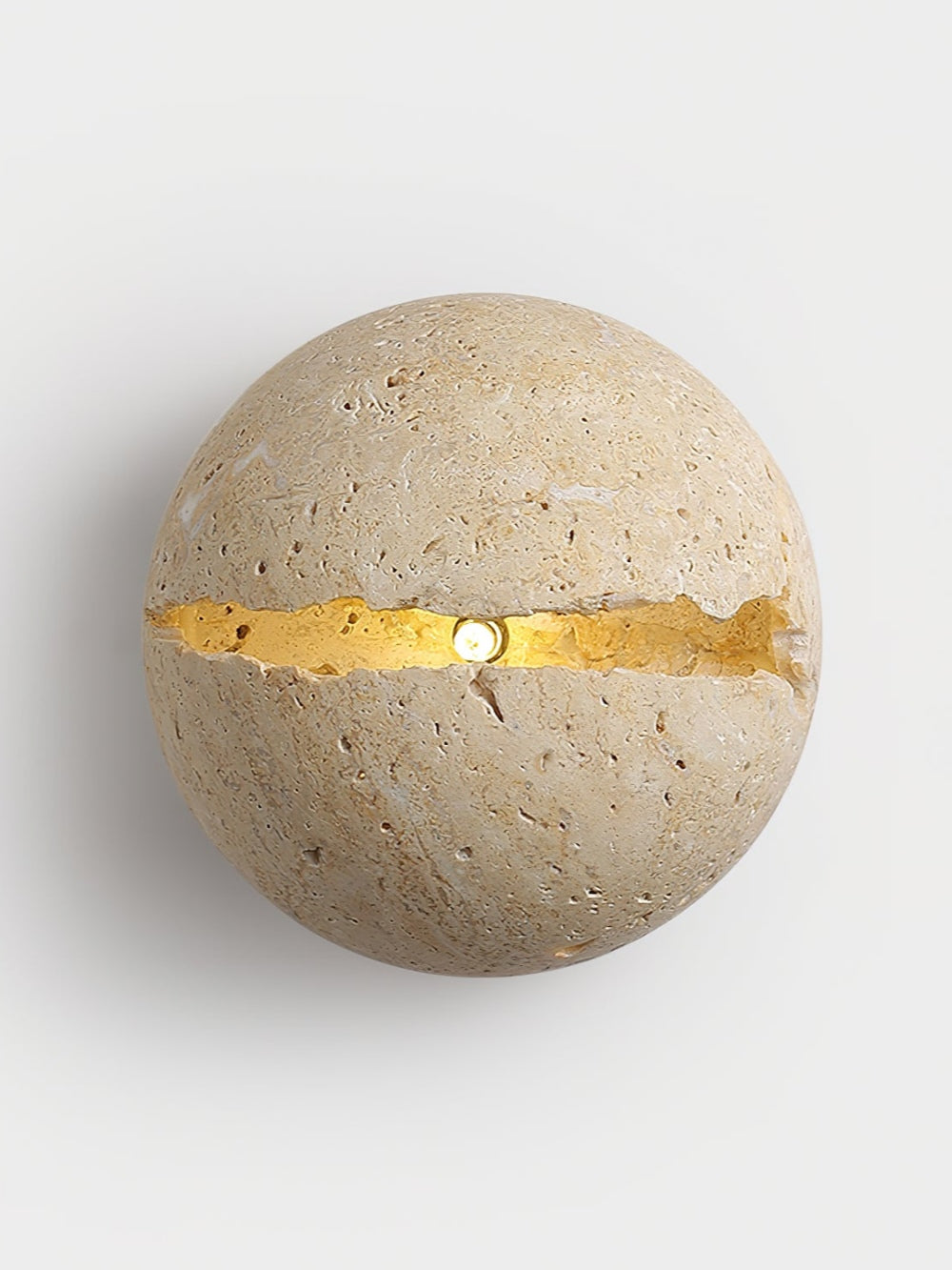 Hemispherical Split Travertine Wall Light