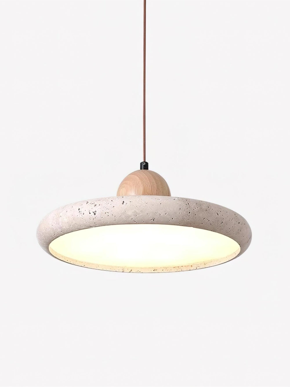Modern Minimalist Travertine Frisbee Pendant Lamp