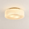 Lunorib ribbed opaline ceiling lamp, full view
