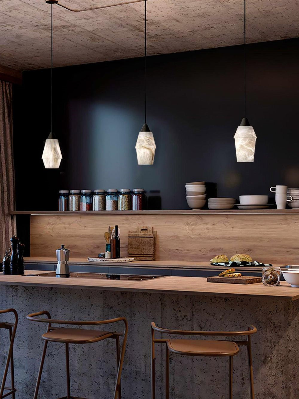 Elegant Natural Marble Pendant Light for Bedroom