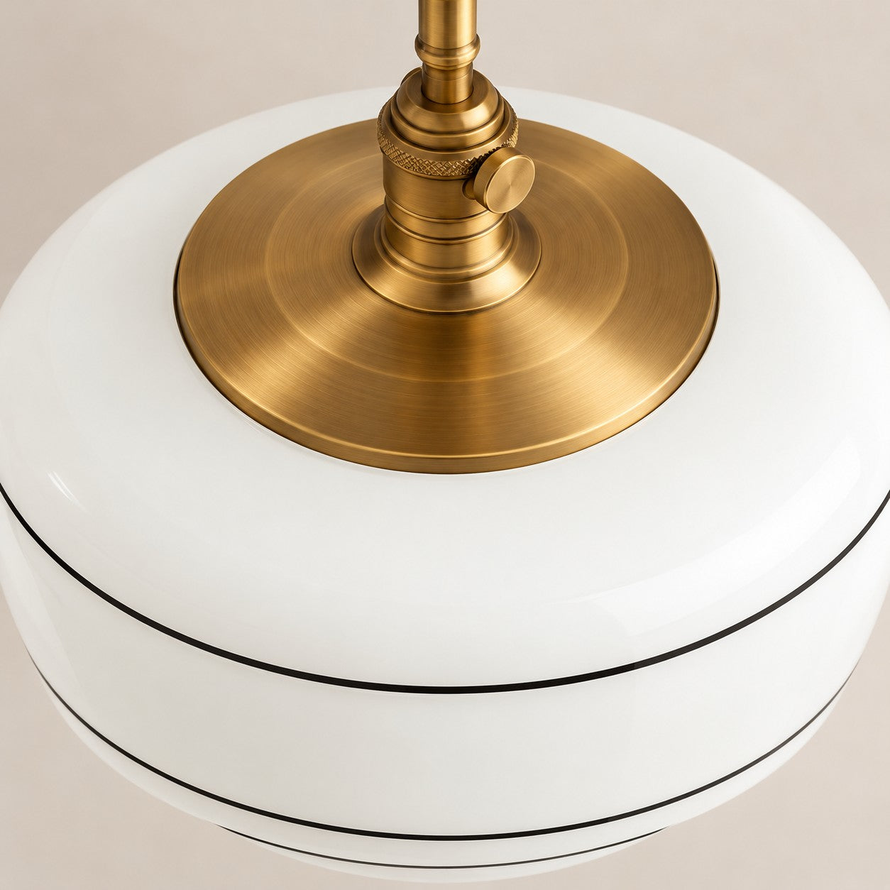 Close-up of the brass canopy and short stem