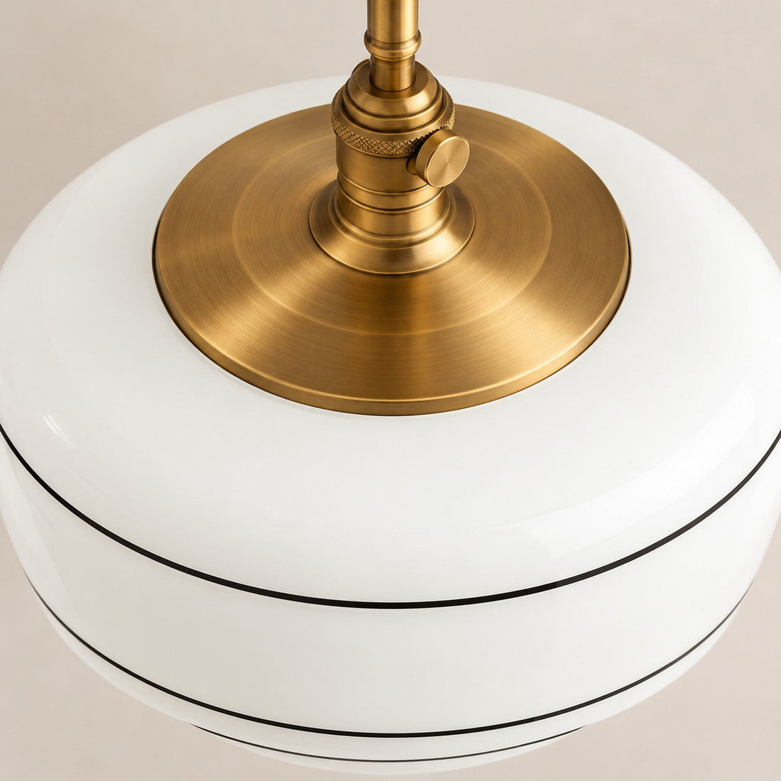 Close-up of the brass canopy and short stem