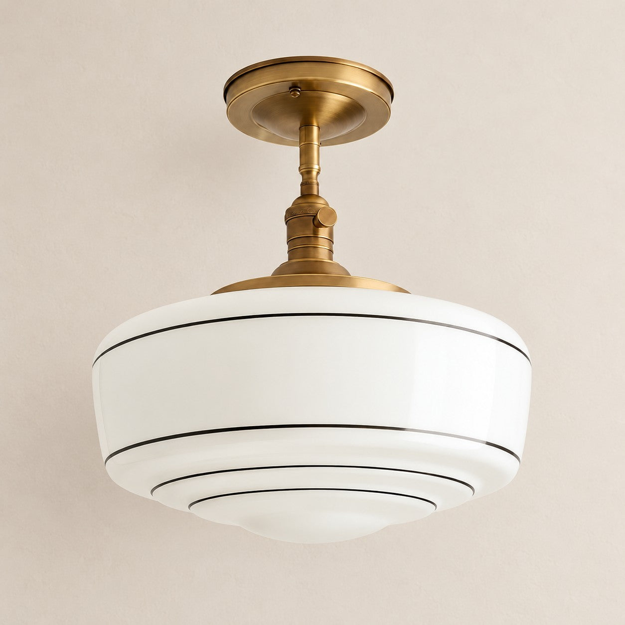 Nalaviro striped glass ceiling lamp, full view