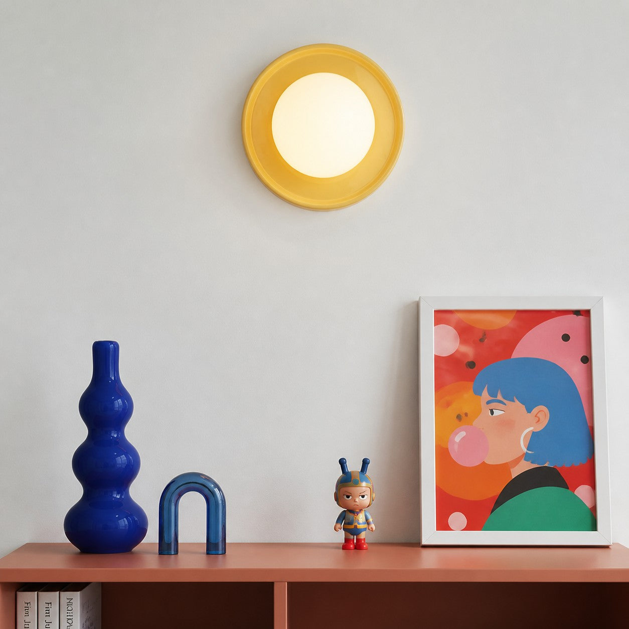 Ceramic Globe Wall Sconce – Opal Glass Bedside Light