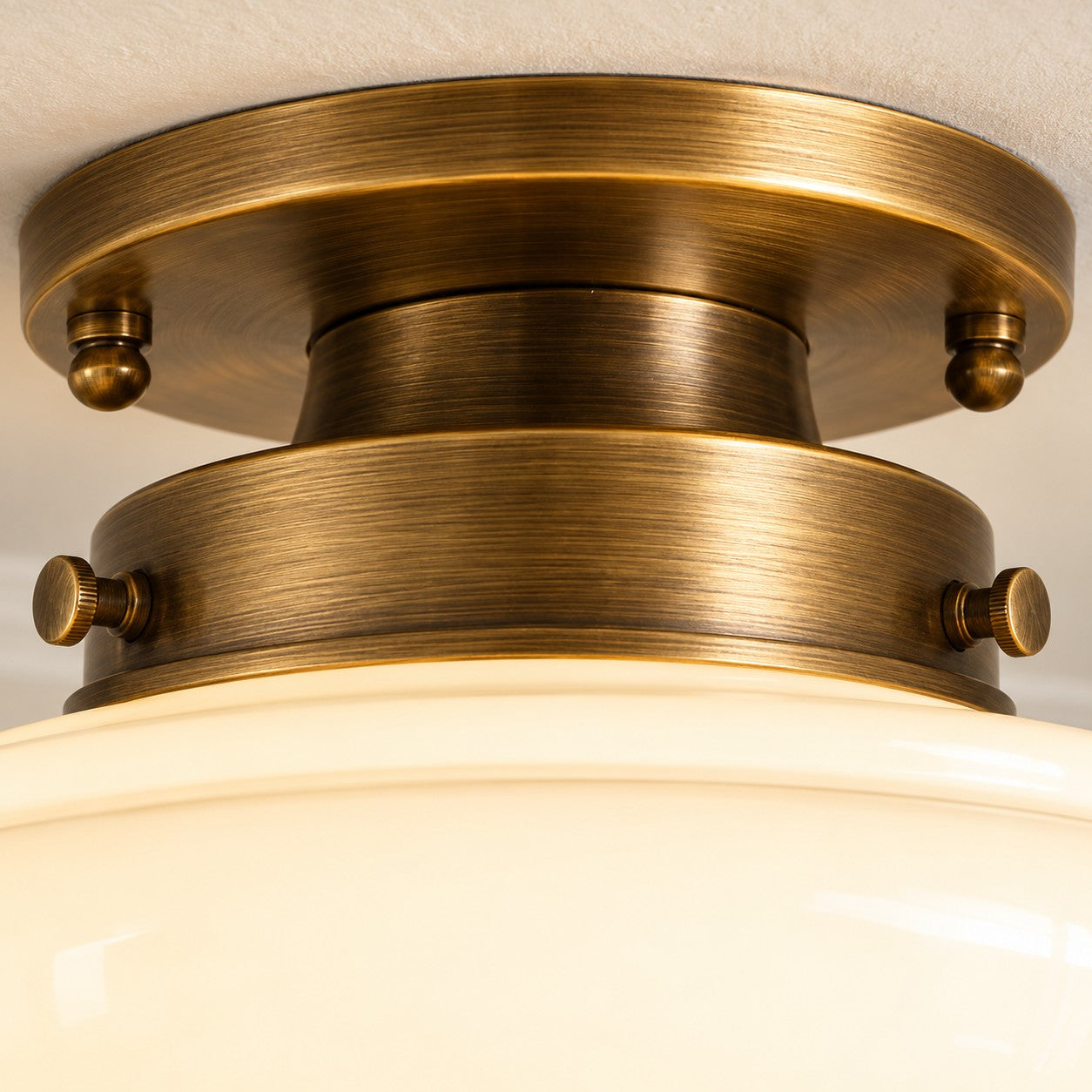 Opelina brass canopy and fitter detail
