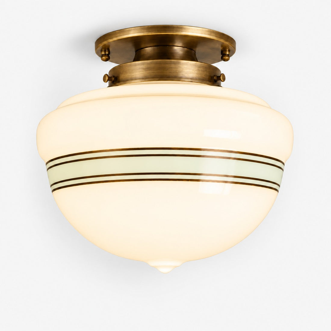 Opelina brass schoolhouse ceiling light