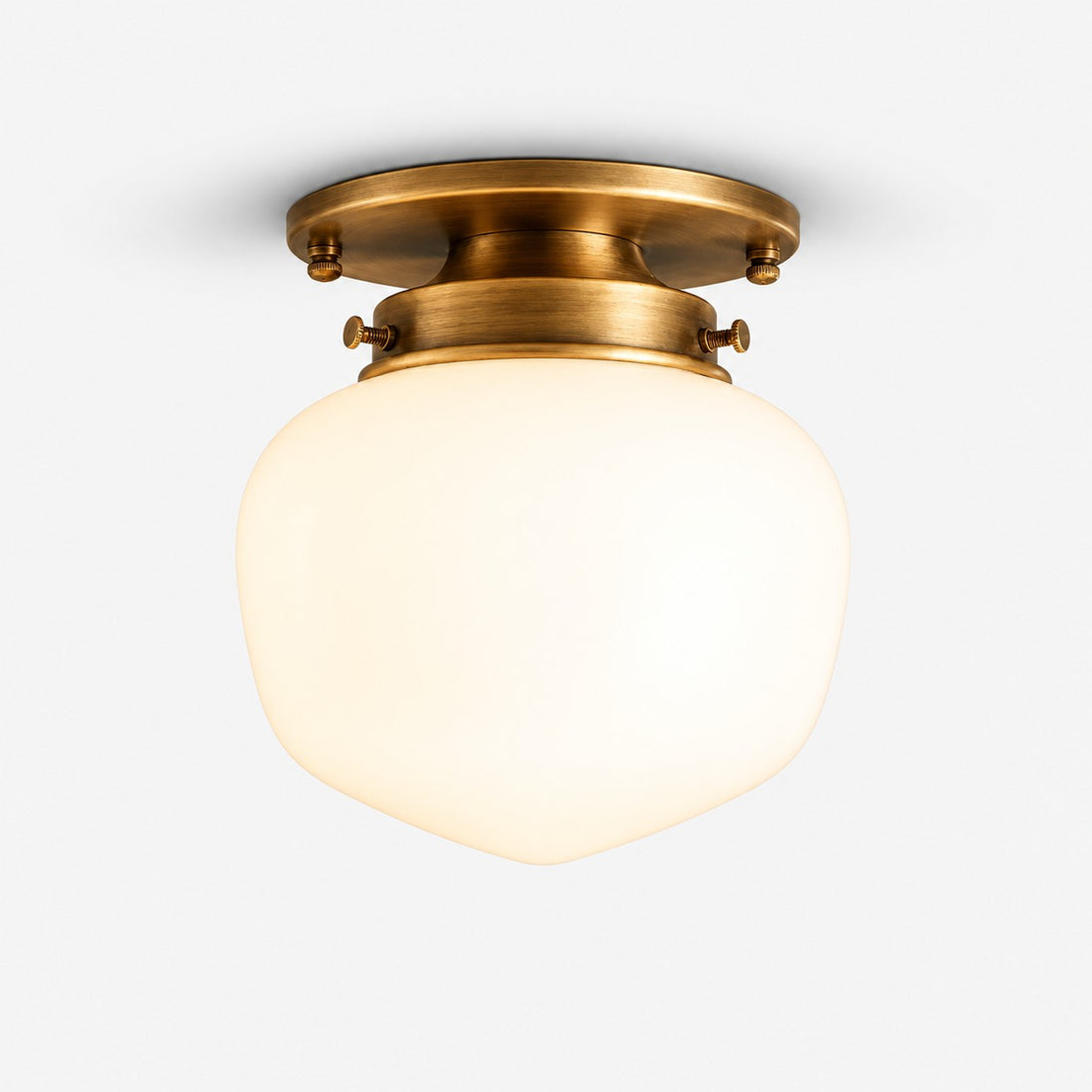 Opelina brass opal glass flush mount