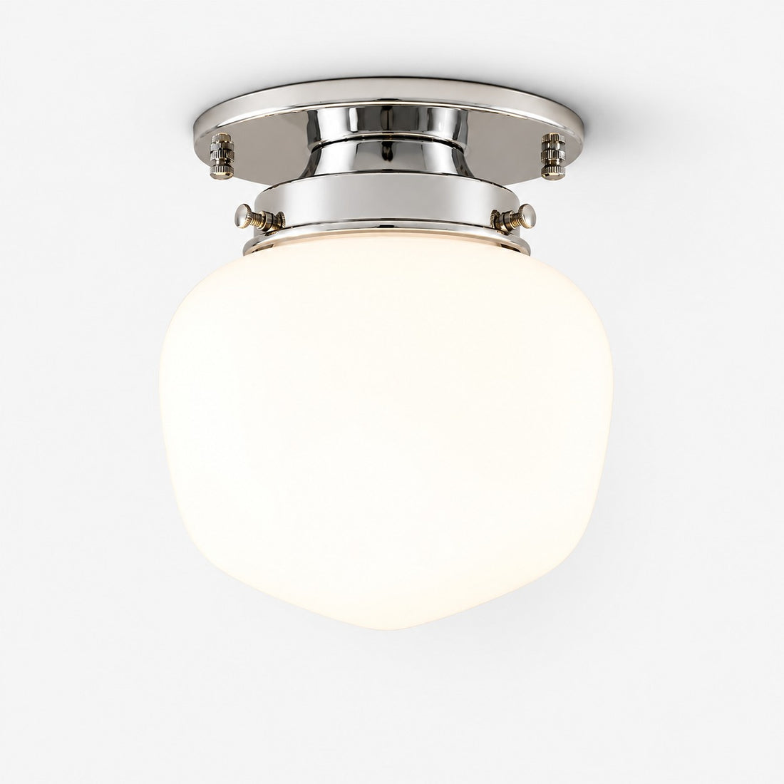 Opelina chrome opal glass flush mount